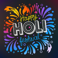 Happy holi festival vector banner. Vector greeting card. Party invitation concept