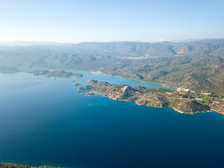 Aerial View Kalekoy Ucagiz Landscape Turkey