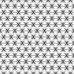 Vector seamless pattern of alphabet letter X