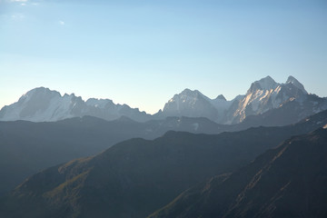 Fototapeta premium view of an alpine summer landscape. natural mountain background