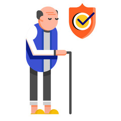 Long term care insurance flat illustration