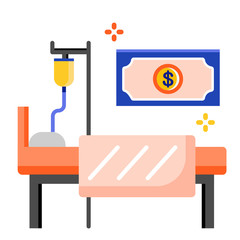 Hospital income ICU flat illustration