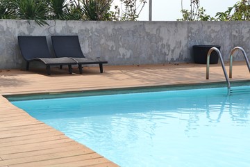 stairs bars ladder in the pool