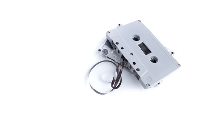 vintage cassette tape isolated on white background