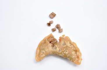 deep fried Guizhou of dumpling stuffed slice taro on white background