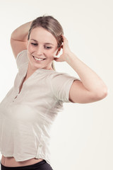 Fototapeta premium a girl is very positive