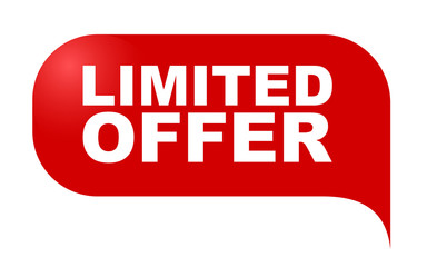 red vector banner limited offer
