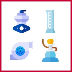 4 fuel icon. Vector illustration fuel set. cylinder and pipe icons for fuel works