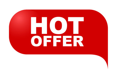 red vector banner hot offer