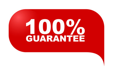 red vector banner 100% guarantee