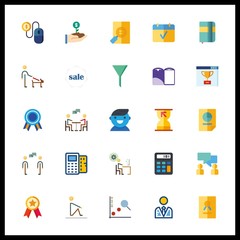25 management icon. Vector illustration management set. line chart and conversation icons for management works
