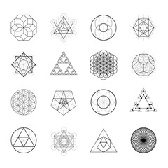 Sacred geometry vector design elements. Alchemy, religion, philosophy, spirituality, hipster symbols. - 255753770