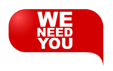 red vector banner we need you