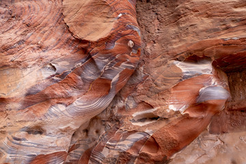 Interesting red rocks in Petra Jordan