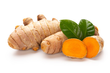Turmeric isolated on white background