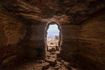Small temple in Petra Jordan