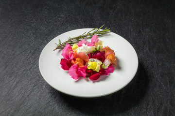 きれいな食用花　エディブルフラワー　Edible flower salad