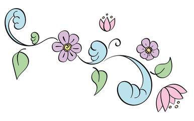 Pastel Filigree Flower Decal