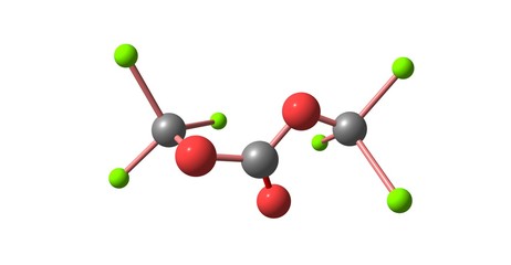 Triphosgene molecular structure isolated on white