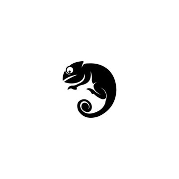 Chameleon icon in simple style isolated illustration. Reptiles symbol