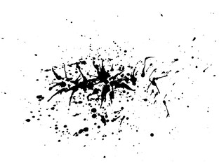 Abstract black ink splash watercolor, Splash watercolor spray texture isolated on white background. Vector illustration.