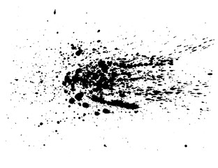 Abstract black ink splash watercolor, Splash watercolor spray texture isolated on white background. Vector illustration.
