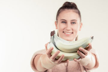 cute girl with a banana