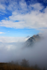 Clouds in the mountains