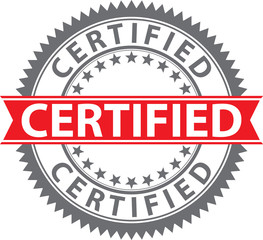 Certified stamp, certified badge, vector illustration