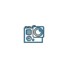 Go pro icon design icon design. Photography and video icon line vector illustration