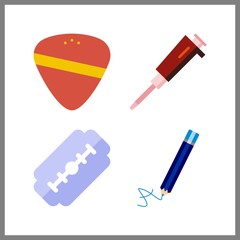 4 sharp icon. Vector illustration sharp set. pencil and razor icons for sharp works