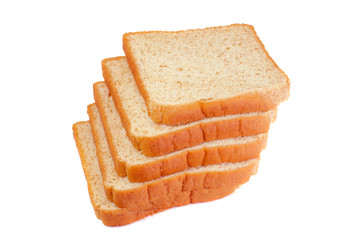 whole wheat bread isolated on white background