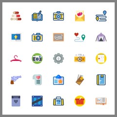 25 empty icon. Vector illustration empty set. id card and note icons for empty works