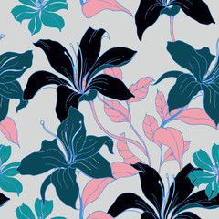Beautiful seamless floral pattern background.