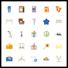 25 leisure icon. Vector illustration leisure set. frienship and swings icons for leisure works