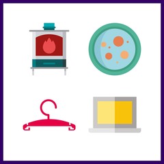 4 household icon. Vector illustration household set. tools and utensils and dish icons for household works