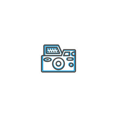 Photo Camera icon design. Photography and video icon line vector illustration