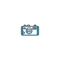 Photo Camera icon design. Photography and video icon line vector illustration