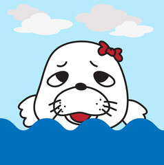 seal in the sea