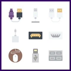 9 input icon. Vector illustration input set. usb and mouse icons for input works