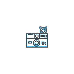 Photo Camera icon design. Photography and video icon line vector illustration