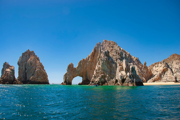 Fototapeta na wymiar The Arch at Cabo San Lucas is right at the tip of the Baja California Peninsula on Mexico's west coast