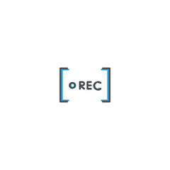 Rec icon design. Photography and video icon line vector illustration
