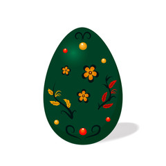 Easter eggs decorated ethnic pattern, isolated on white background