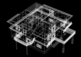 House architect design blueprint 