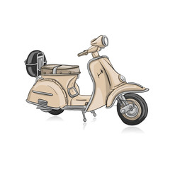 Vintage scooter, sketch for your design