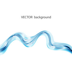 Abstract blue wave vector background for brochure, website, flyer design. Blue smoke wave.