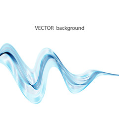 Abstract blue wave vector background for brochure, website, flyer design. Blue smoke wave.