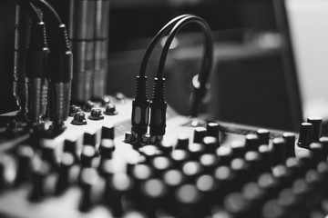 Mixing console at the concert