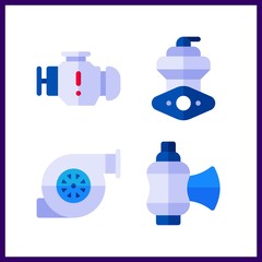 4 fuel icon. Vector illustration fuel set. engine and motor icons for fuel works